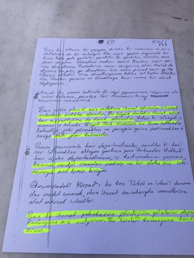 İşte Kürşat Yılmaz'ın kendi elinden yazdığı mektuplar.. galerisi resim 8