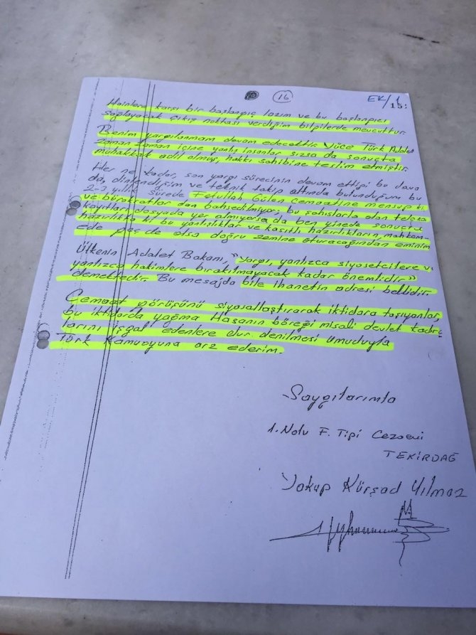 İşte Kürşat Yılmaz'ın kendi elinden yazdığı mektuplar.. galerisi resim 9