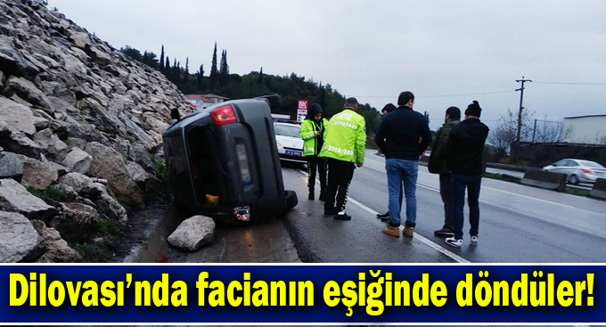 Kontrolden Çıkan Otomobil Şarampole Devrildi