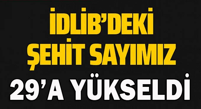 Şehit sayımız 29'a yükseldi!