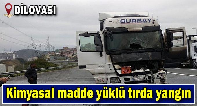 Dilovası'nda kimyasal madde yüklü tırda yangın