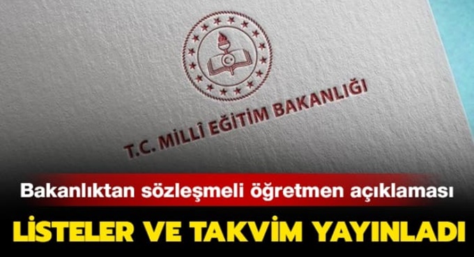 Sözleşmeli öğretmenlik için atama takvimi yayımlandı