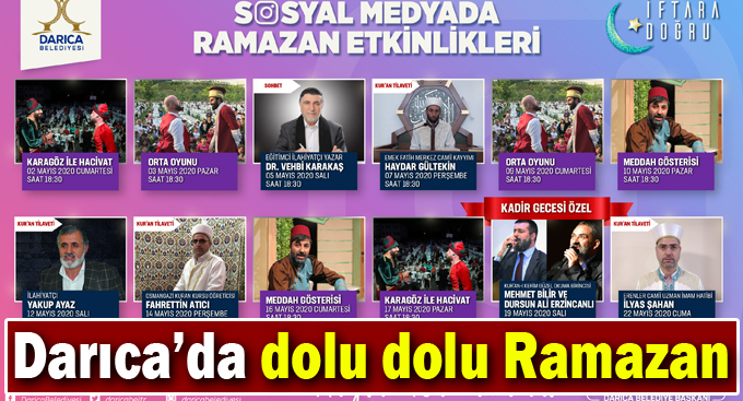 Darıca Belediyesi sosyal medya ramazan etkinlikleri ile evlere konuk olacak