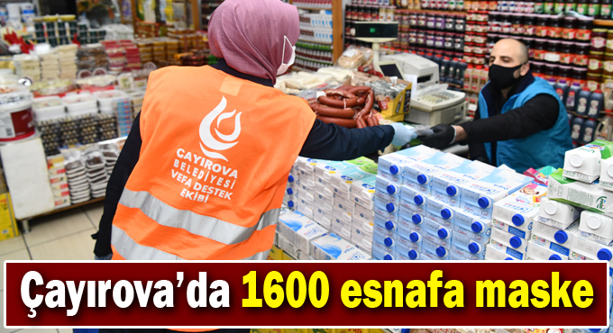 Çayırova’da 1600 esnafa maske