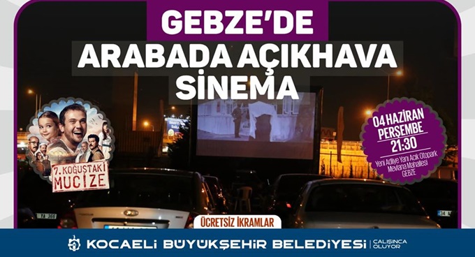 Perşembe günü Gebze’de arabada sinema keyfi yaşanacak