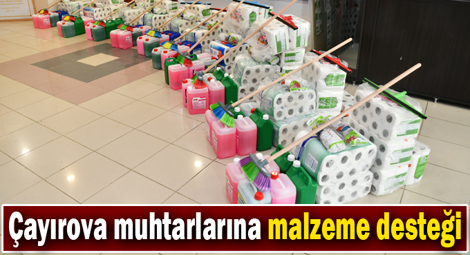 Belediyeden muhtarlara malzeme desteği