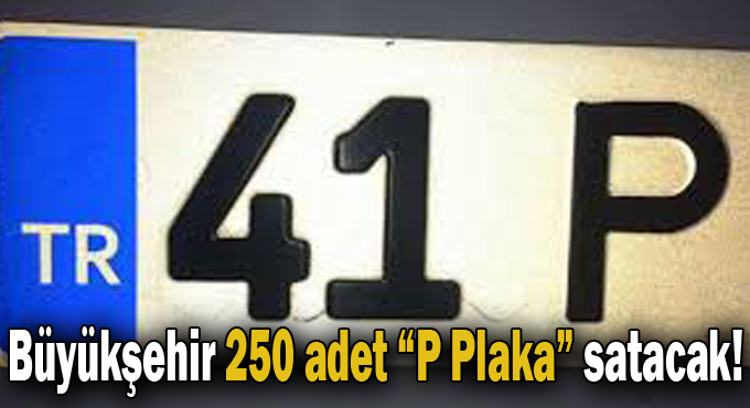 Büyükşehir 250 adet “P Plaka” satacak!