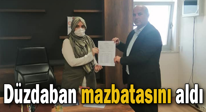 Düzdaban mazbatasını aldı