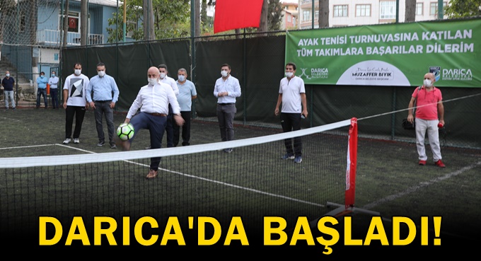 Darıca’da sosyal mesafeli ayak tenisi turnuvası başladı