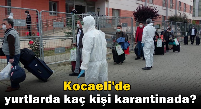 Kocaeli'de yurtlarda kaç kişi karantinada?