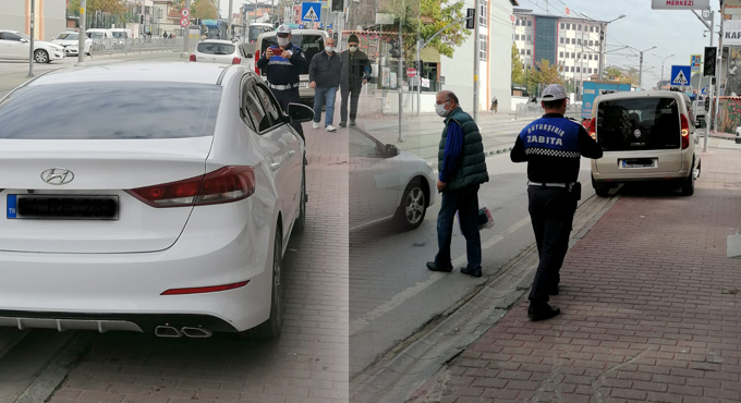 Kaldırım parklanmasına geçit yok