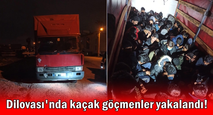 Kamyonet kasasından 61 kaçak göçmen çıktı