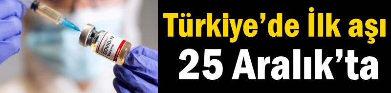 Türkiye’de İlk aşı 25 Aralık’ta