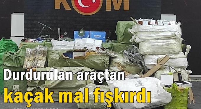 Durdurulan araçtan kaçak mal fışkırdı