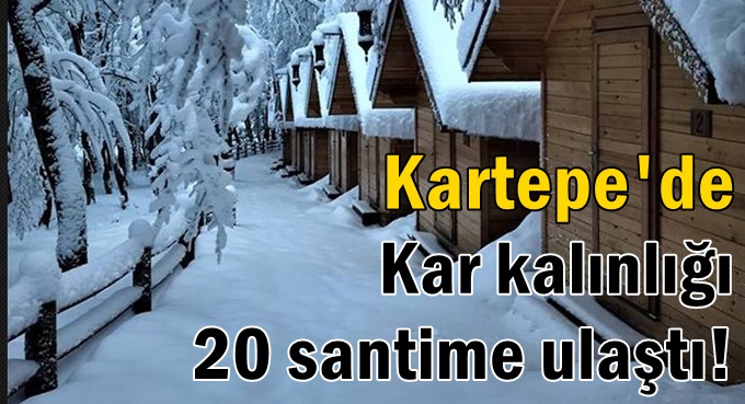 Kartepe'de kar kalınlığı 20 santime ulaştı!
