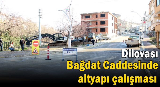Dilovası Bağdat Caddesinde altyapı çalışması