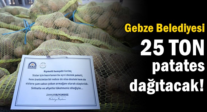 Gebze Belediyesi 1250 aileye patates dağıtıyor