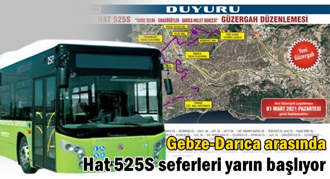 Gebze'den Darıca Millet Bahçesine otobüs seferi başlıyor