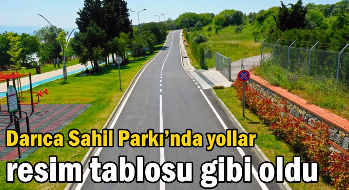 Darıca Sahil Parkı’nda yollar resim tablosu gibi oldu
