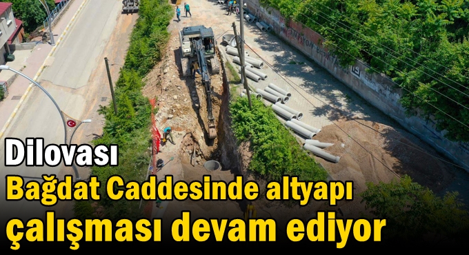 Dilovası Bağdat Caddesinde altyapı çalışması devam ediyor