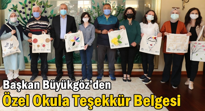 Başkan Büyükgöz’den Özel Okula Teşekkür Belgesi