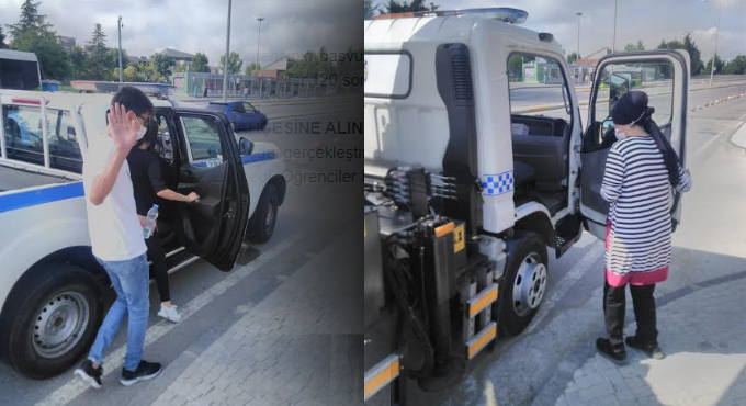 YKS’ye geç kalan öğrencilerin imdadına zabıta yetişti