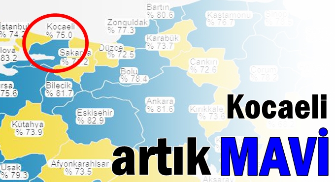 Kocaeli artık MAVİ