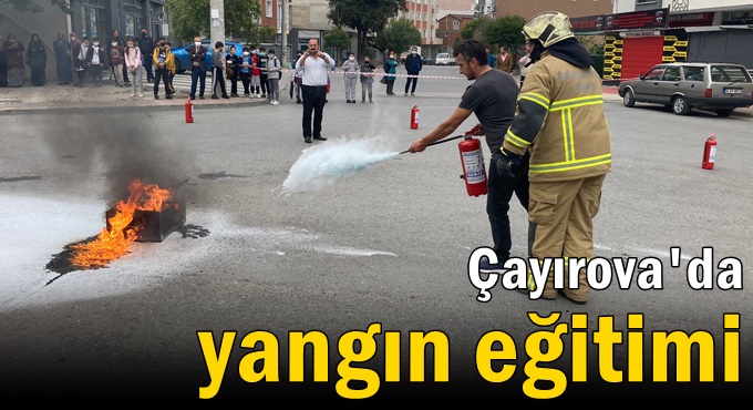 İtfaiyeden mahalle sakinlerine yangınla mücadele eğitimi