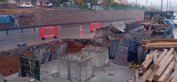 Tramvay inşaatı yağmura rağmen devam ediyor