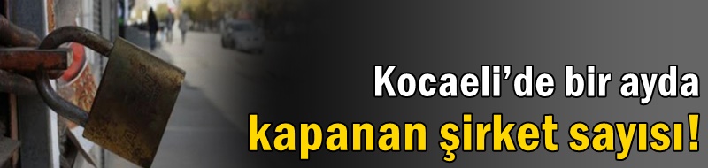 Kocaeli’de bir ayda kapanan şirket sayısı!