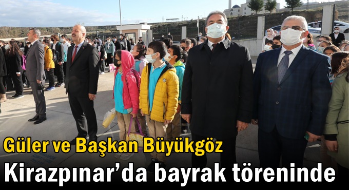 Güler ve Başkan Büyükgöz  Kirazpınar’da Bayrak Töreninde