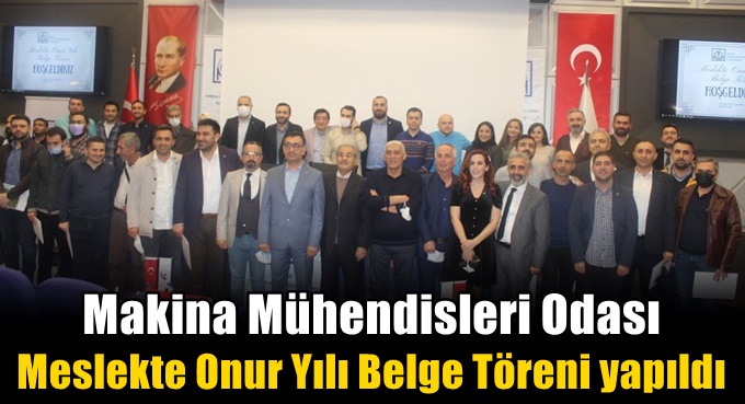 Makine Mühendisleri Odası’ndan meslekte onur yılı töreni