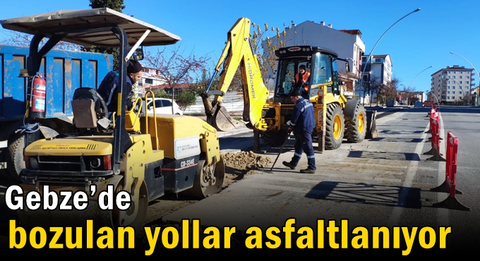 Gebze’de bozulan yollar asfaltlanıyor