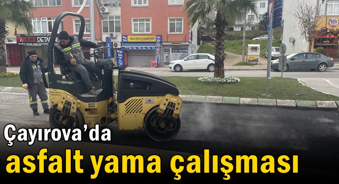 Çayırova’da asfalt yama çalışması