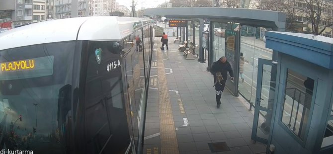 Güvenlik personelinin dikkati kediyi kurtardı