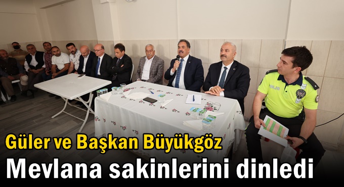 Güler ve Başkan Büyükgöz Mevlana Sakinlerini Dinledi