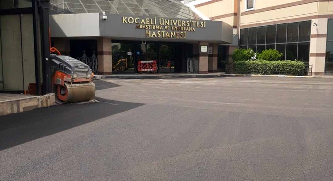 KOÜ Tıp Fakültesi girişi asfaltlandı