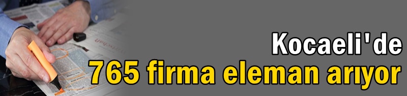 Kocaeli'de 765 firma eleman arıyor