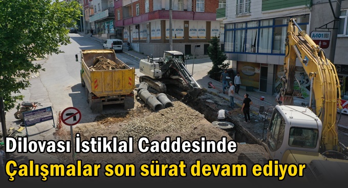Dilovası İstiklal Caddesi’nde  hummalı altyapı çalışması