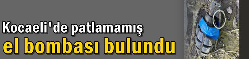 Kocaeli'de patlamamış el bombası bulundu