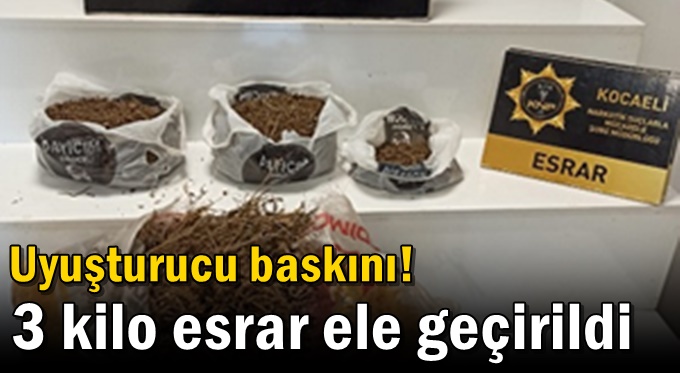 Uyuşturucu baskını! 3 kilo esrar ele geçirildi