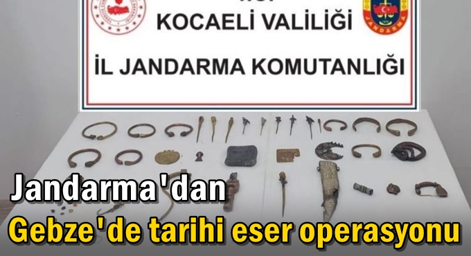 Jandarma'dan Gebze'de tarihi eser operasyonu