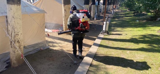 Büyükşehir, deprem bölgesinde  salgın riskine karşı önlem alıyor