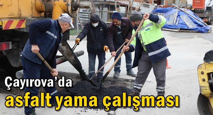 Çayırova’da asfalt yama çalışması