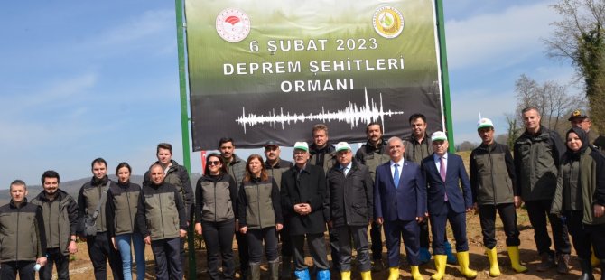Deprem Şehitleri Ormanı’nda 1000 Adet Fidan Toprakla Buluşturuldu