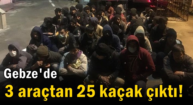 3 araçtan 25 kaçak çıktı!