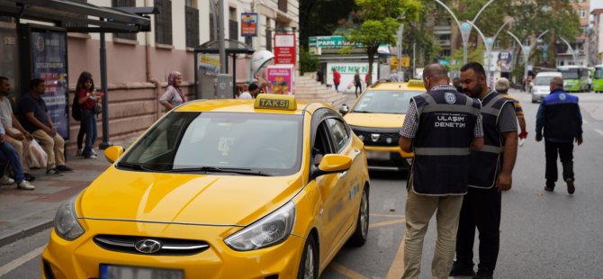 Büyükşehir ticari taksileri denetliyor