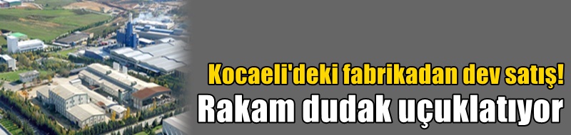 Kocaeli'deki fabrikadan dev satış! Rakam dudak uçuklatıyor