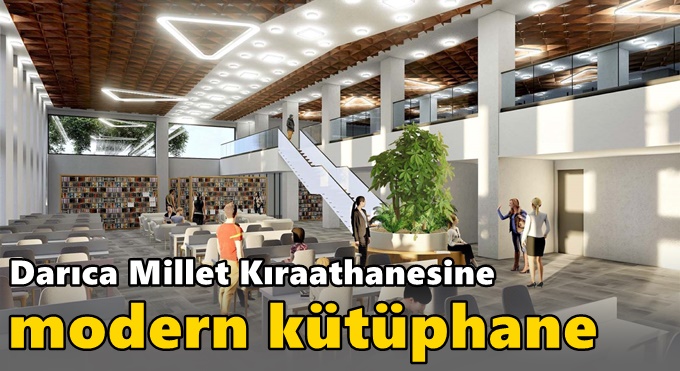 Darıca Millet Kıraathanesine modern kütüphane
