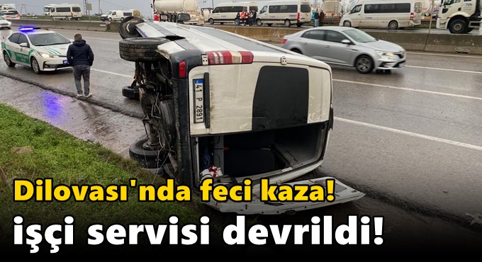 Dilovası'nda feci kaza! İşçi servisi devrildi!